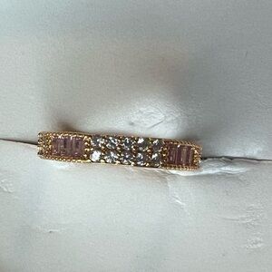 New Bomb Party Making More Memories Gold/Pink/CZ Stackable Ring- Size 10